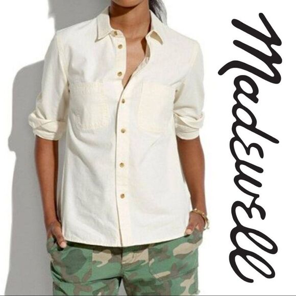 Madewell Cream Button Down Shirt- Women’s M - Picture 1 of 9